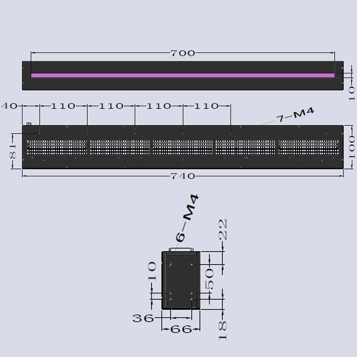 UVLED線光源 UV紫外固化機(jī)批發(fā)-700×10(圖3) uvled線光源