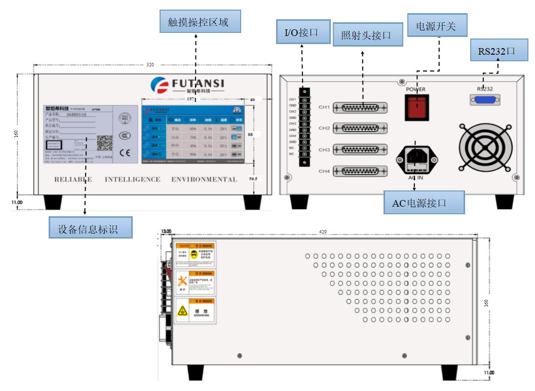 大型UVLED水冷面光源 UV冷光源固化機(jī)-400X200(圖2) UVLED面光源主機(jī)